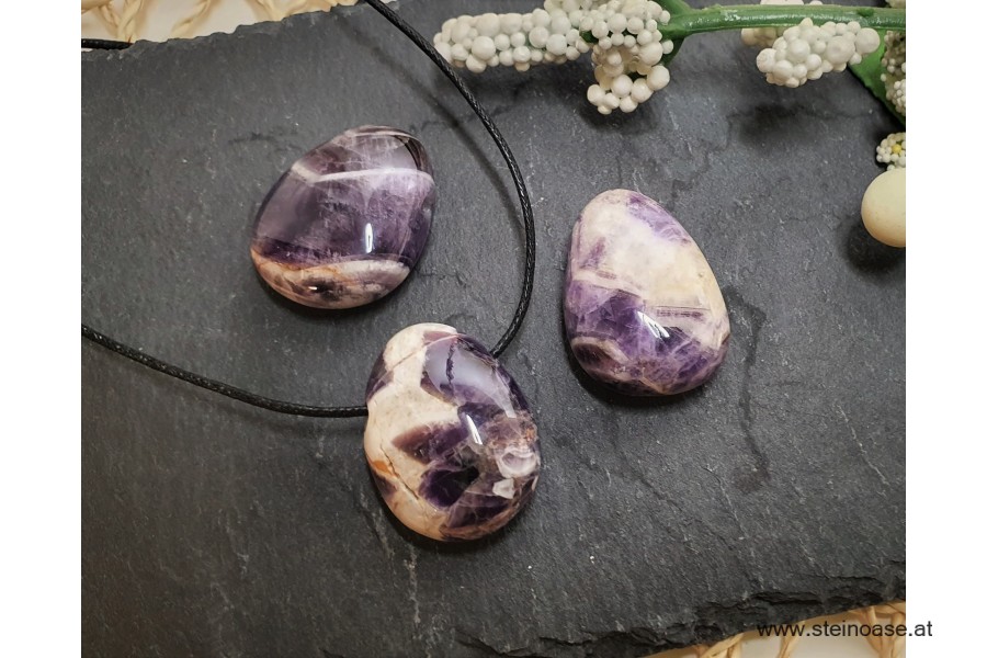 Anhänger Amethyst Chevron gebohrt